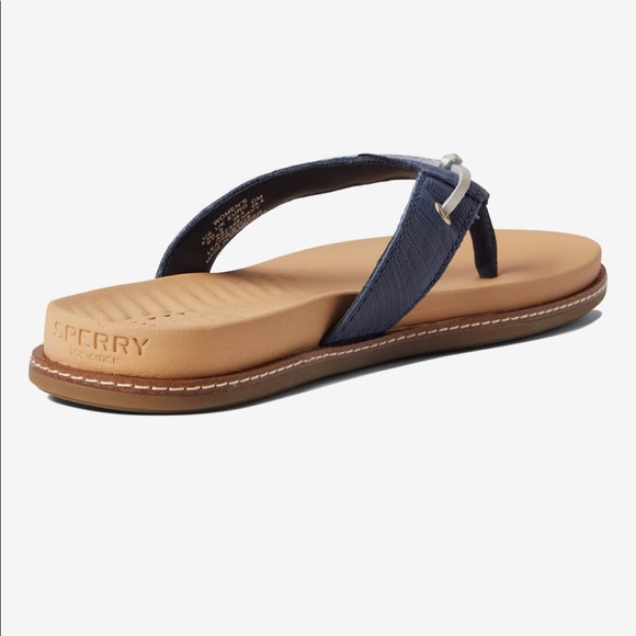 NIB Navy Sperry Waveside Leather Thong - Picture 6 of 7